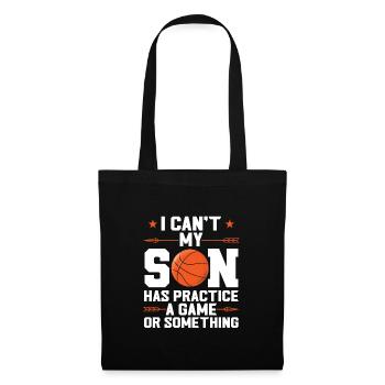 Basketball Sohn Basketball Mutter Sport Geschenk - Stoffbeutel - Schwarz - Vorne