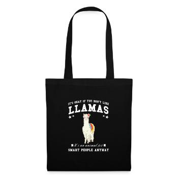Lamas Lama Lama Liebhaber Geschenk - Stoffbeutel - Schwarz - Vorne