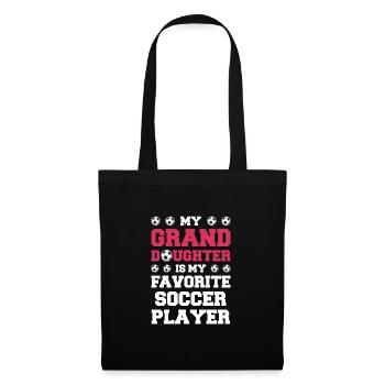 Fußball Oma Enkelin Fußball Oma Sport Geschenk - Stoffbeutel - Schwarz - Vorne