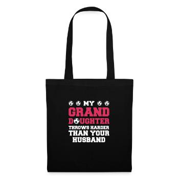 Fußball Oma Enkelin Fußball Oma Sport Geschenk - Stoffbeutel - Schwarz - Vorne