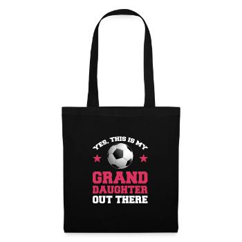 Fußball Oma Enkelin Fußball Oma Sport Geschenk - Stoffbeutel - Schwarz - Vorne