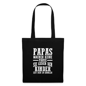 Papa Kinder Vater Geschenk - Stoffbeutel - Schwarz - Vorne