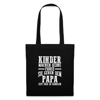 Papa Kinder Papas Geschenk - Stoffbeutel - Schwarz - Vorne