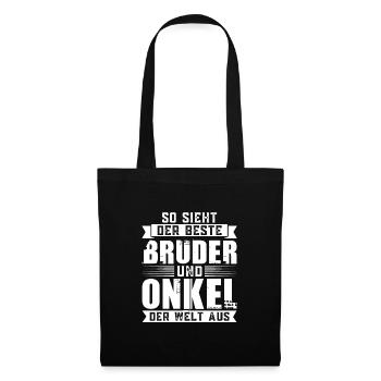 Bruder Onkel Brüder Geschenk - Stoffbeutel - Schwarz - Vorne