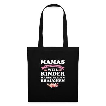 Mutter Mama Kinder Geschenk - Stoffbeutel - Schwarz - Vorne
