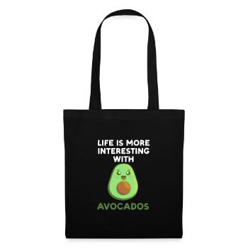 Avocados Avocado Avocado-Liebhaber Geschenk - Stoffbeutel - Schwarz - Vorne