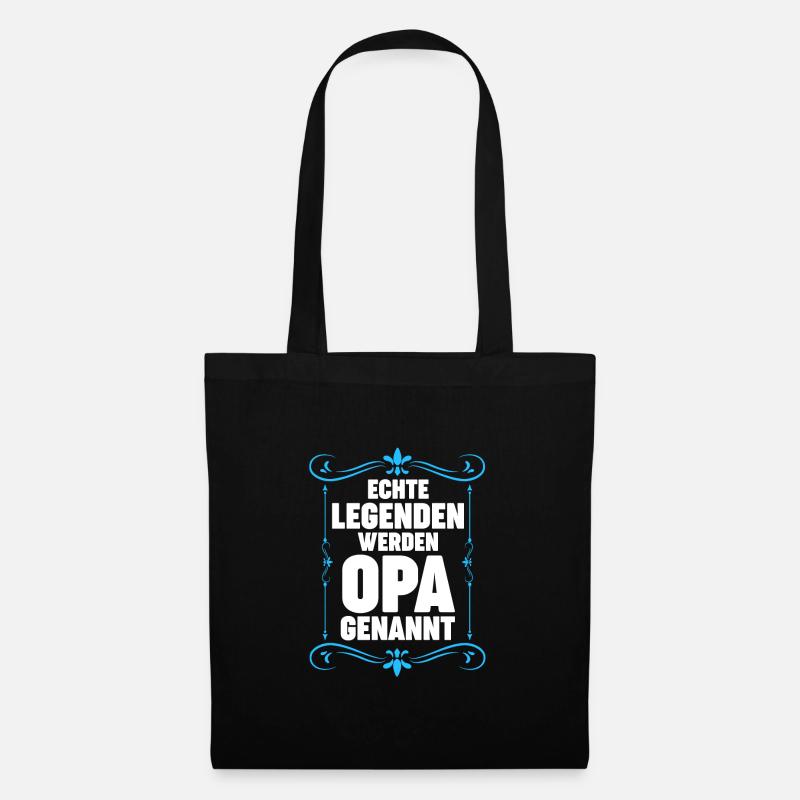 Opa Großvater Großväter Geschenk - Stoffbeutel - Schwarz