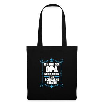 Opa Großvater Enkelkinder Geschenk - Stoffbeutel - Schwarz - Vorne