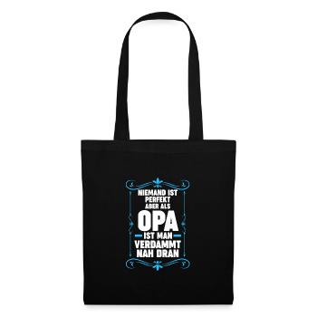 Opa Großvater Enkelkinder Geschenk - Stoffbeutel - Schwarz - Vorne