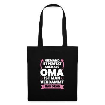 Oma Großmutter Großmütter Geschenk - Stoffbeutel - Schwarz - Vorne