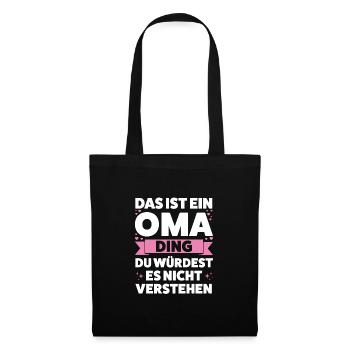 Oma Großmutter Großmütter Geschenk - Stoffbeutel - Schwarz - Vorne