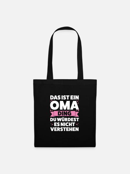 Oma Großmutter Großmütter Geschenk - Stoffbeutel - Schwarz