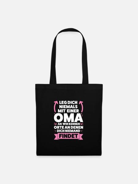 Oma Großmutter Großmütter Geschenk - Stoffbeutel - Schwarz