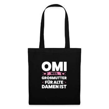 Oma Großmutter Omas Geschenk - Stoffbeutel - Schwarz - Vorne