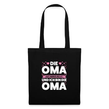 Oma Großmutter Omas Geschenk - Stoffbeutel - Schwarz - Vorne