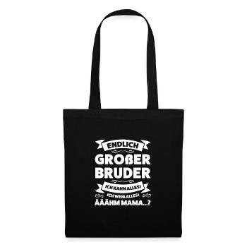 Großer Bruder Familie Geschwister Geschenk - Stoffbeutel - Schwarz - Vorne