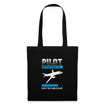 Pilot Pilot Flugzeug Geschenk - Stoffbeutel - Schwarz - Vorne