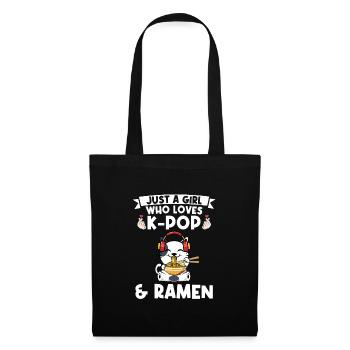 Ramen Merch Ramen kpop Katze Katze Lover Geschenk - Stoffbeutel - Schwarz - Vorne