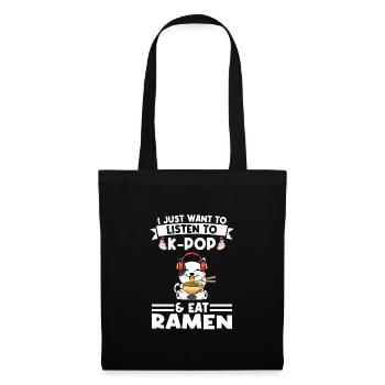 Ramen Merch Ramen kpop Katze Katze Lover Geschenk - Stoffbeutel - Schwarz - Vorne