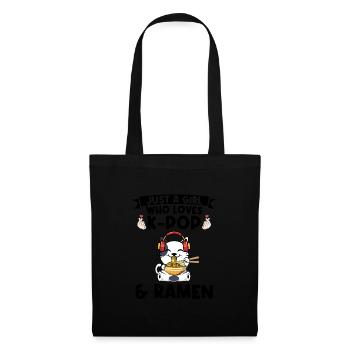 Ramen Merch Ramen kpop Katze Katze Lover Geschenk - Stoffbeutel - Schwarz - Vorne