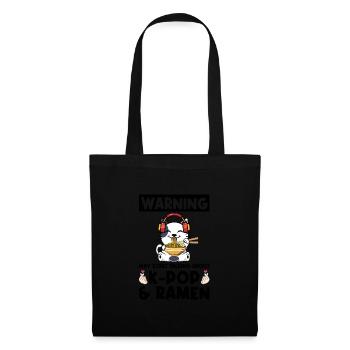 Ramen Merch Ramen kpop Katze Katze Lover Geschenk - Stoffbeutel - Schwarz - Vorne
