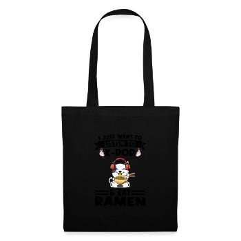 Ramen Merch Ramen kpop Katze Katze Lover Geschenk - Stoffbeutel - Schwarz - Vorne