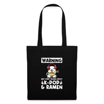 Ramen Merch Ramen kpop Katze Katze Lover Geschenk - Stoffbeutel - Schwarz - Vorne