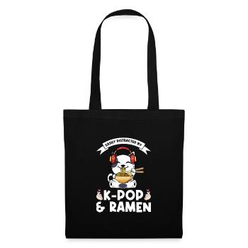 Ramen Merch Ramen kpop Katze Katze Lover Geschenk - Stoffbeutel - Schwarz - Vorne