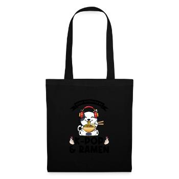Ramen Merch Ramen kpop Katze Katze Lover Geschenk - Stoffbeutel - Schwarz - Vorne