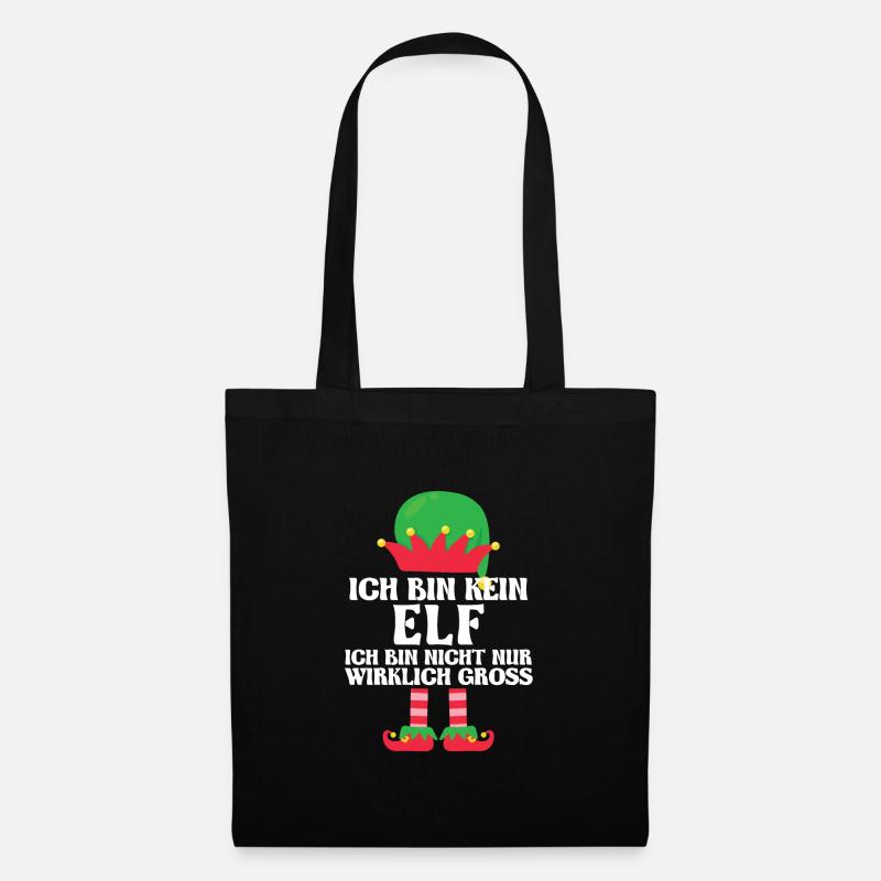 Weihnachten Elf Weihnachten Elf Geschenk - Stoffbeutel - Schwarz