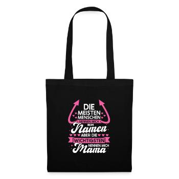 Mutter Familie Mama Geschenk - Stoffbeutel - Schwarz - Vorne