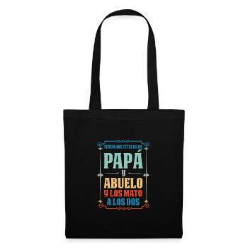 Papa & Opa Familie Großvater Geschenk - Stoffbeutel - Schwarz - Vorne