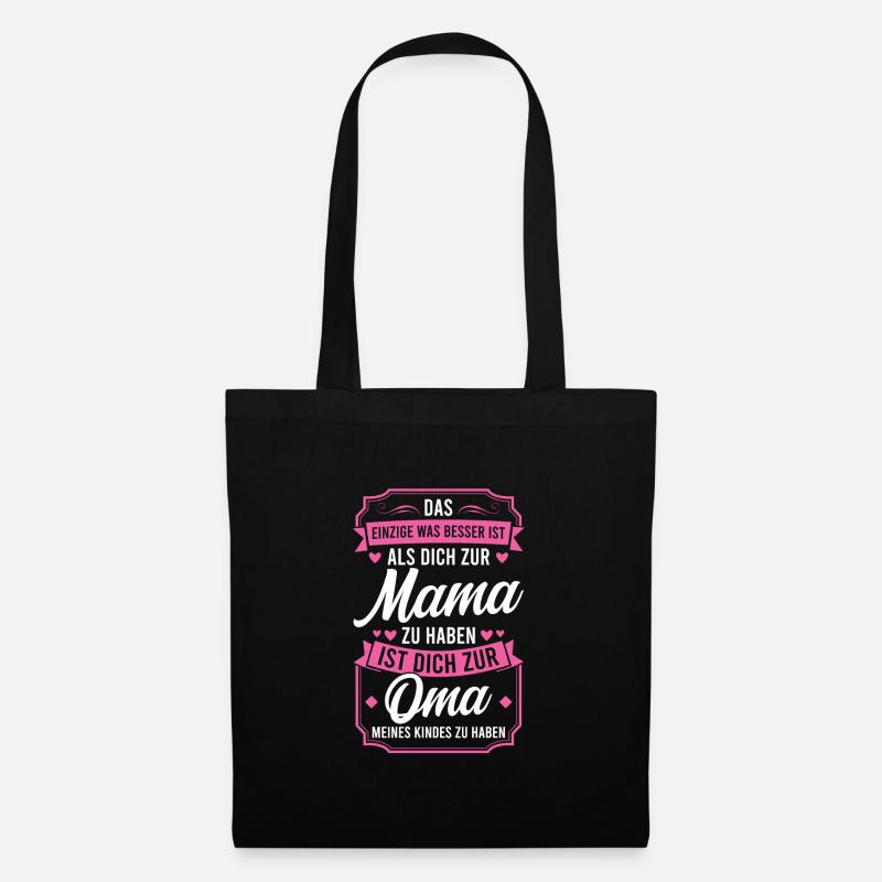 Mama & Oma Familie Mutter Geschenk - Stoffbeutel - Schwarz