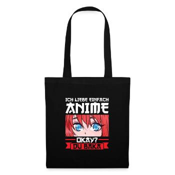 Anime Merch Manga Geschenk - Stoffbeutel - Schwarz - Vorne