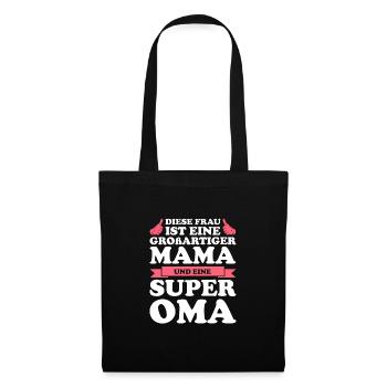 Grossmuter Oma Muttertag Geschenk - Stoffbeutel - Schwarz - Vorne
