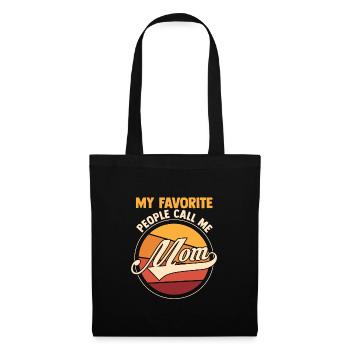 Mama Retro Mutter Geschenk - Stoffbeutel - Schwarz - Vorne
