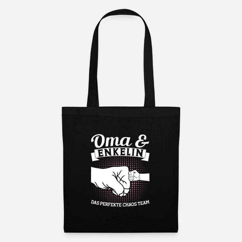Oma & Enkelin Familie Großmutter Geschenk - Stoffbeutel - Schwarz