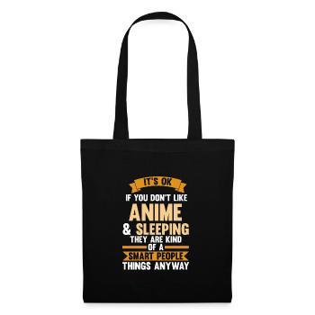 Anime & Schlafen Anime & Schlafen Merch Geschenk - Stoffbeutel - Schwarz - Vorne
