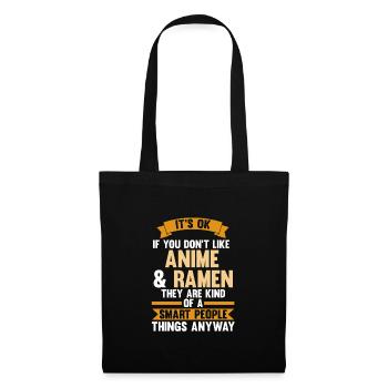 Anime & Ramen Anime & Ramen Merch Geschenk - Stoffbeutel - Schwarz - Vorne