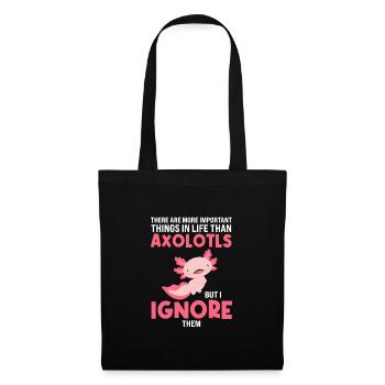 Axolotl Axolotl Tiergeschenk - Stoffbeutel - Schwarz - Vorne