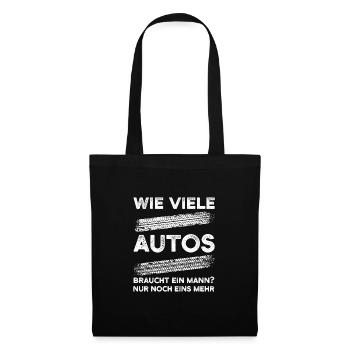 Auto Garage Autos Geschenk - Stoffbeutel - Schwarz - Vorne