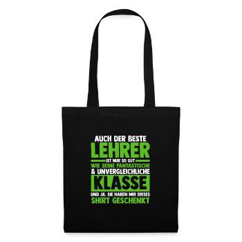 Lehrer Beruf Schullehrer Geschenk - Stoffbeutel - Schwarz - Vorne
