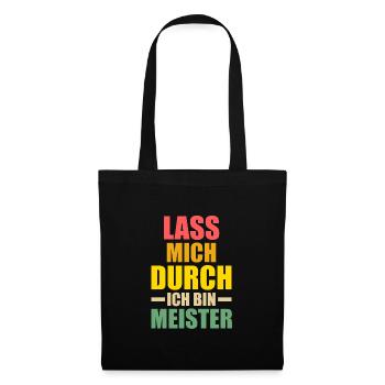 Meister Prüfung Meisterbrief Geschenk - Stoffbeutel - Schwarz - Vorne