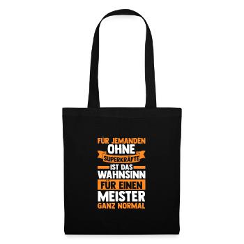 Meister Handwerker Meisterbrief Geschenk - Stoffbeutel - Schwarz - Vorne