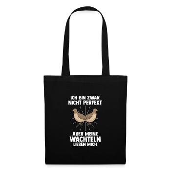 Wachtel Züchter Wachtel Halter Geschenk - Stoffbeutel - Schwarz - Vorne