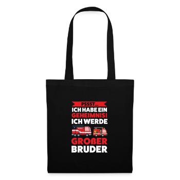 Großer Bruder Feuerwehr Grosser Bruder Geschenk - Stoffbeutel - Schwarz - Vorne