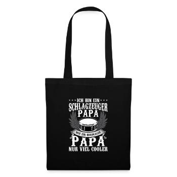 Schlagzeug Papa Schlagzeuger Papa Geschenk - Stoffbeutel - Schwarz - Vorne