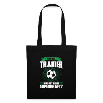 Fußball Trainer Sport Fußballer Coach Geschenk - Stoffbeutel - Schwarz - Vorne