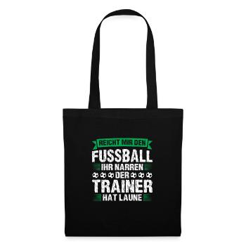 Fußball Trainer Sport Fussballtrainer Geschenk - Stoffbeutel - Schwarz - Vorne