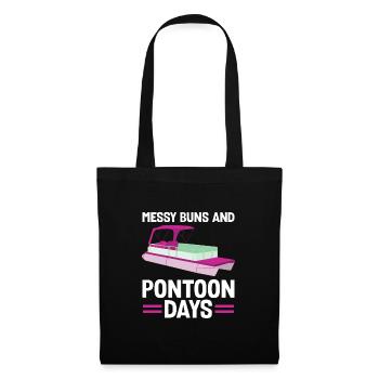 Ponton Pontonierboot Geschenk - Stoffbeutel - Schwarz - Vorne